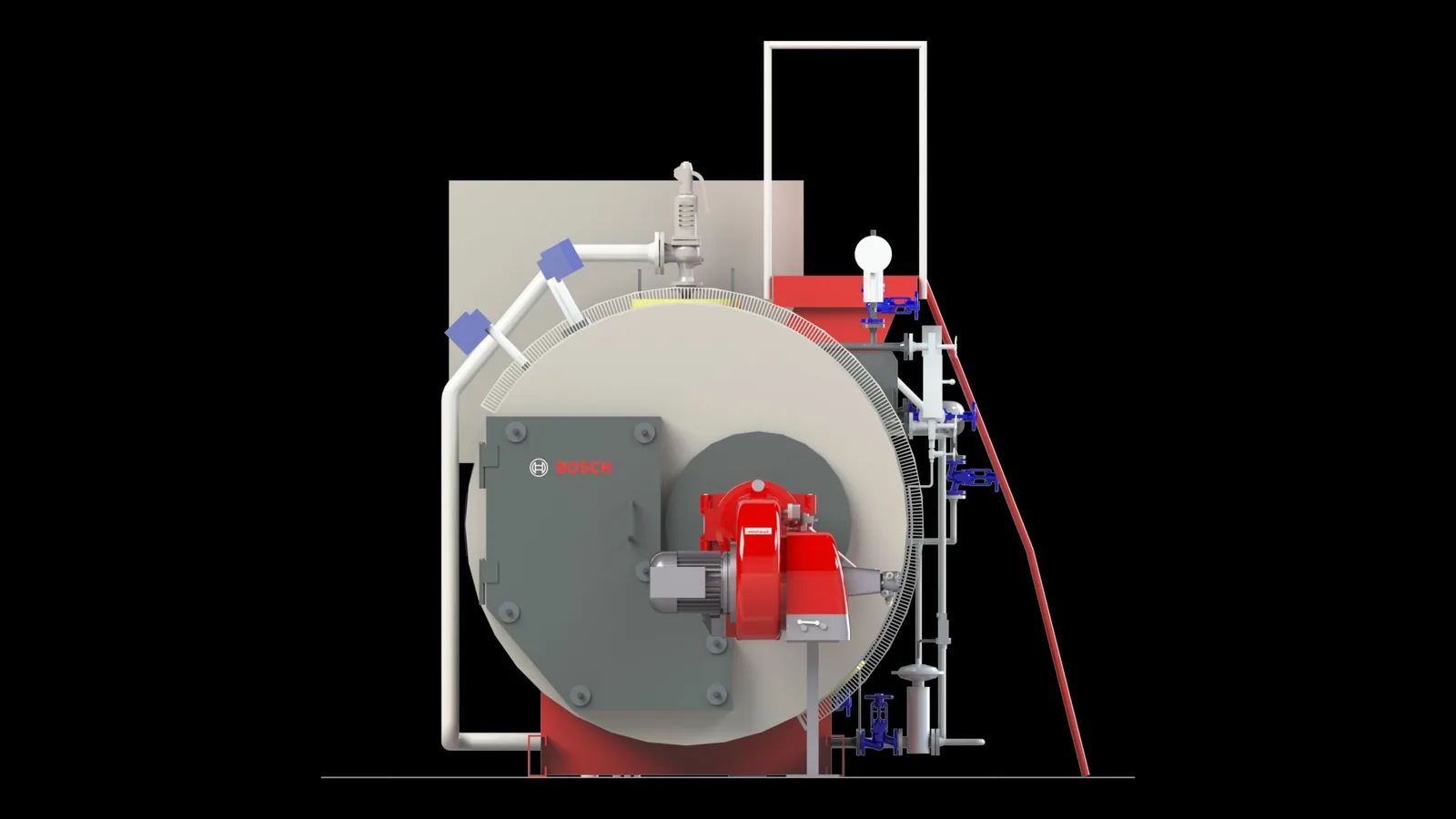 How hot is a Bosch boiler front door — bare, FLIR-surveyed, 3D model