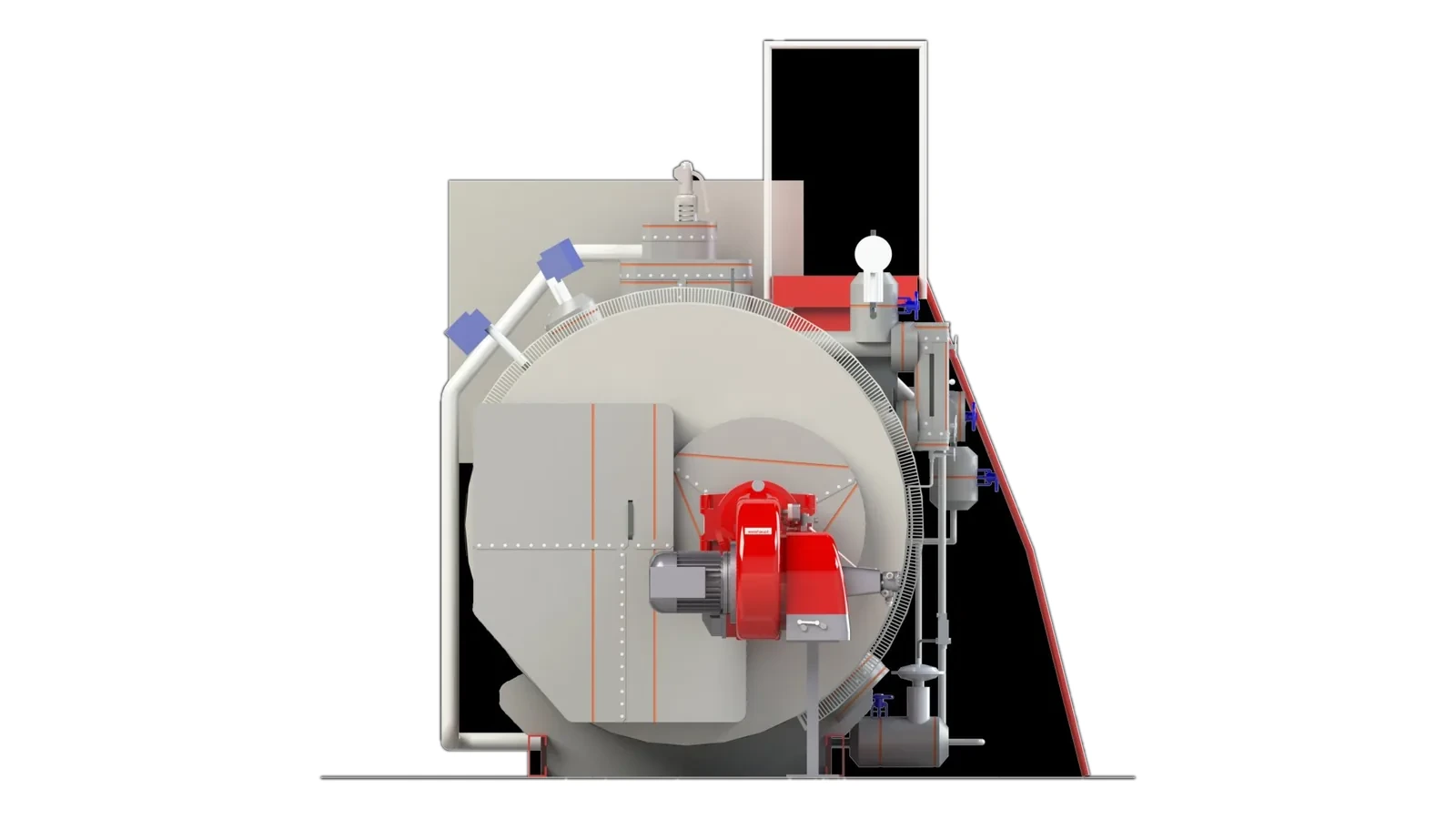 How hot is a Bosch boiler front door, insulated