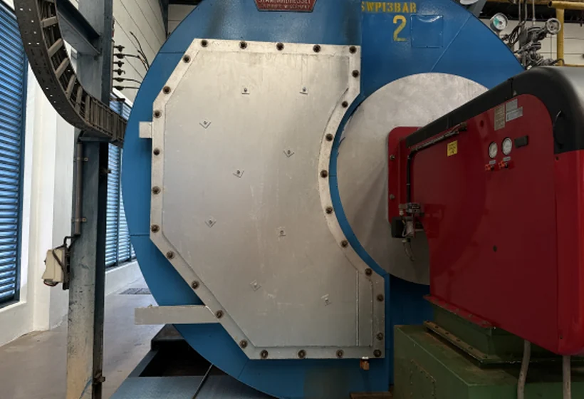 Bare boiler door, never insulated because nothing off-the-shelf fits