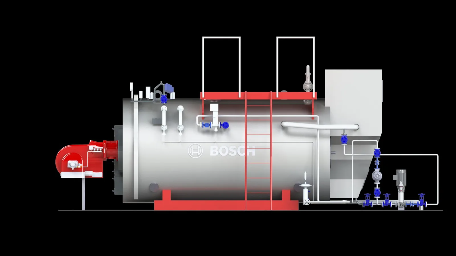 Bosch boiler steam valve heat loss — bare, FLIR-surveyed, 3D model