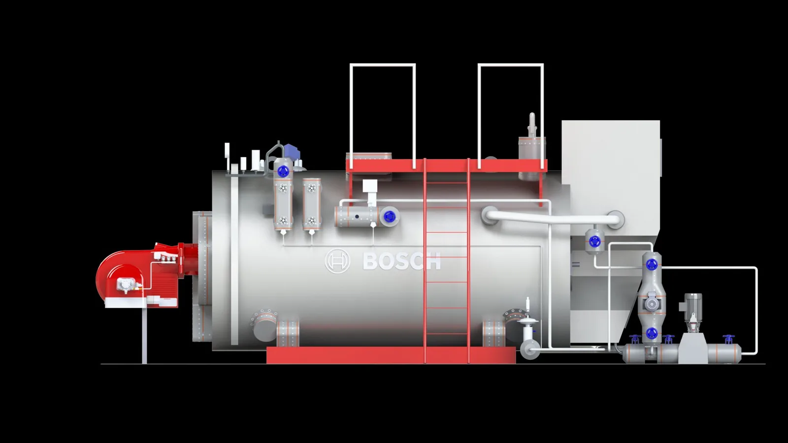Bosch boiler steam valve heat loss — with Inzonex modular insulation, 3D model