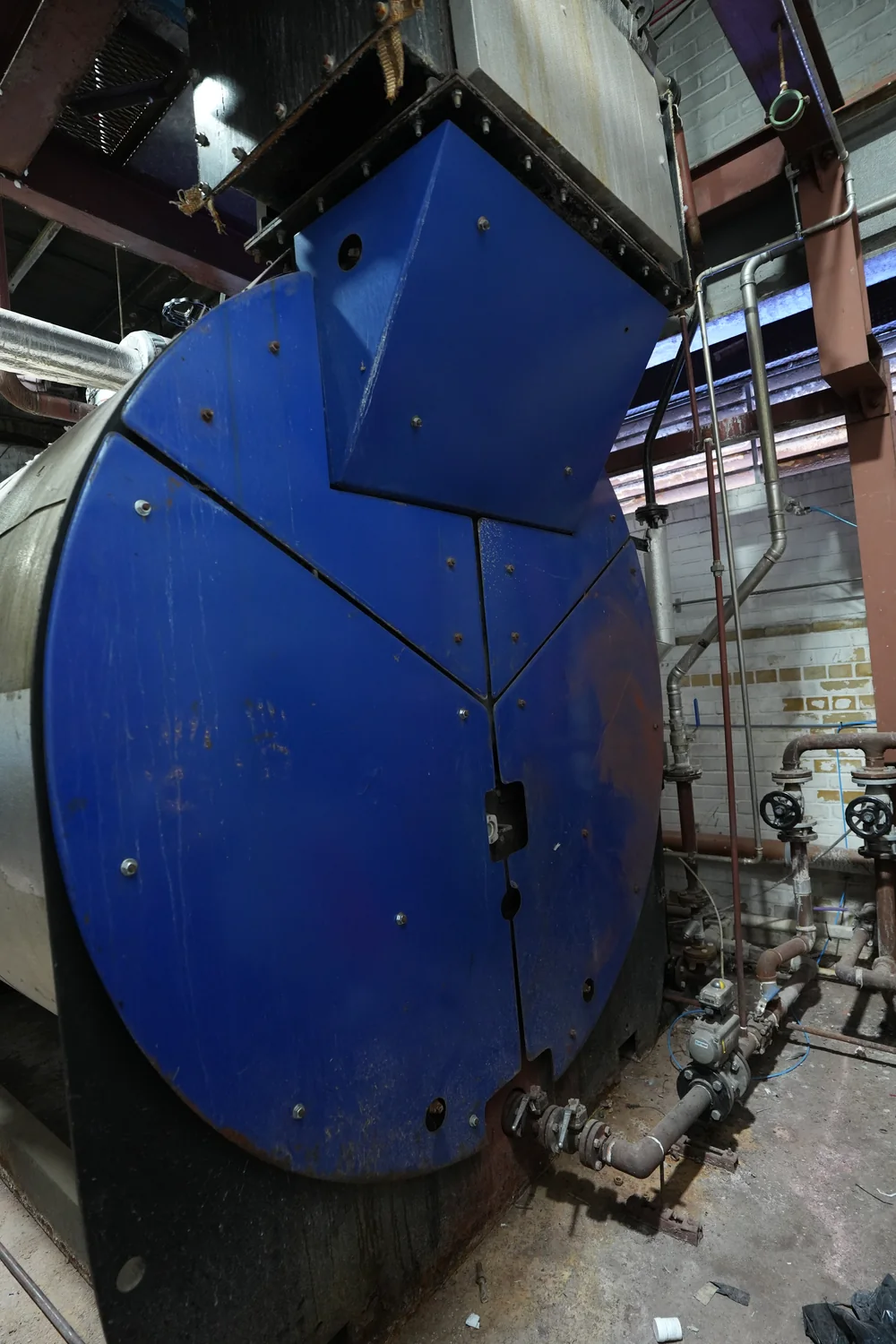 Cochran boiler front door and burner housing, uninsulated