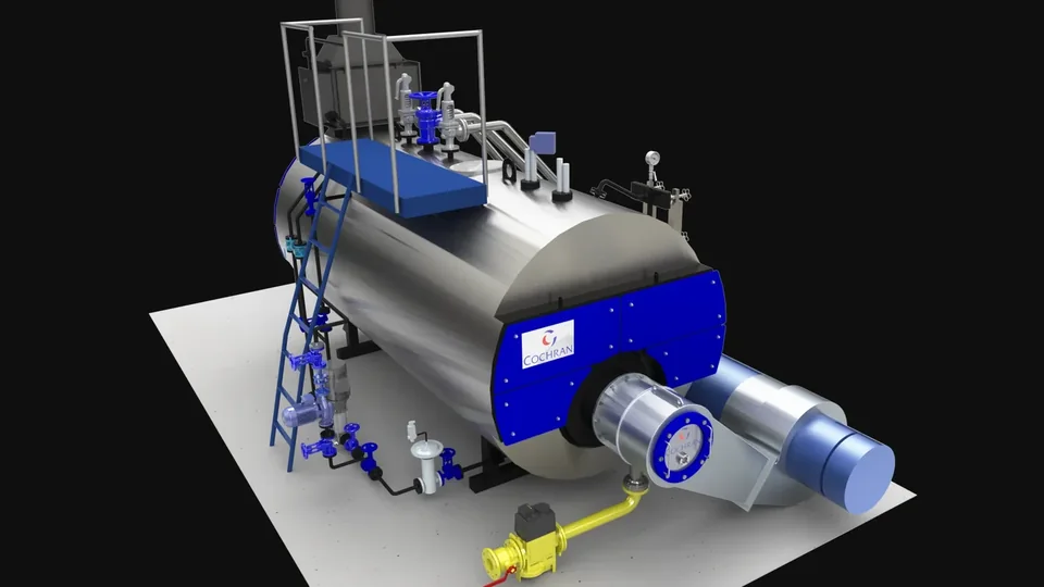 Cochran shell steam boiler as found, uninsulated