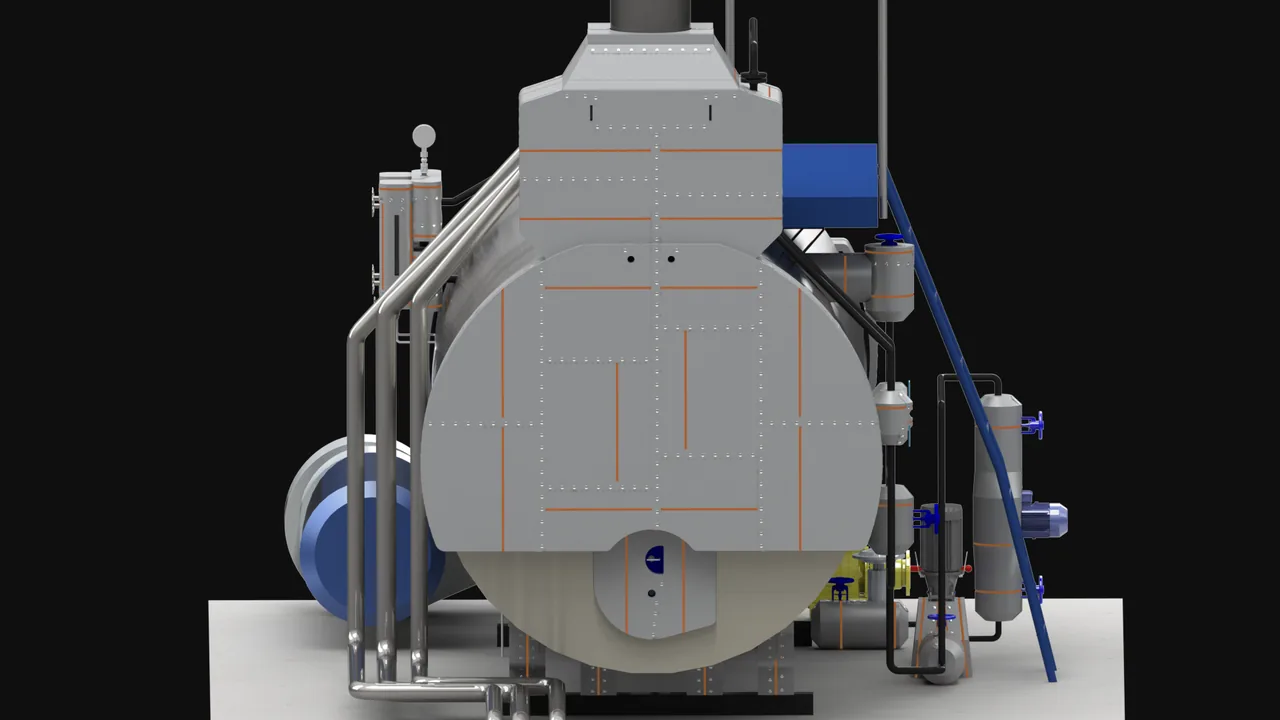 How hot is a Cochran boiler back plate — with Inzonex modular insulation, 3D model