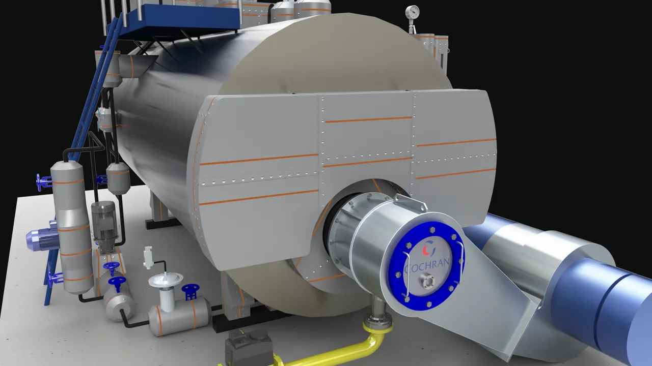 How hot is the boiler front (burner) door — with Inzonex modular insulation, 3D model