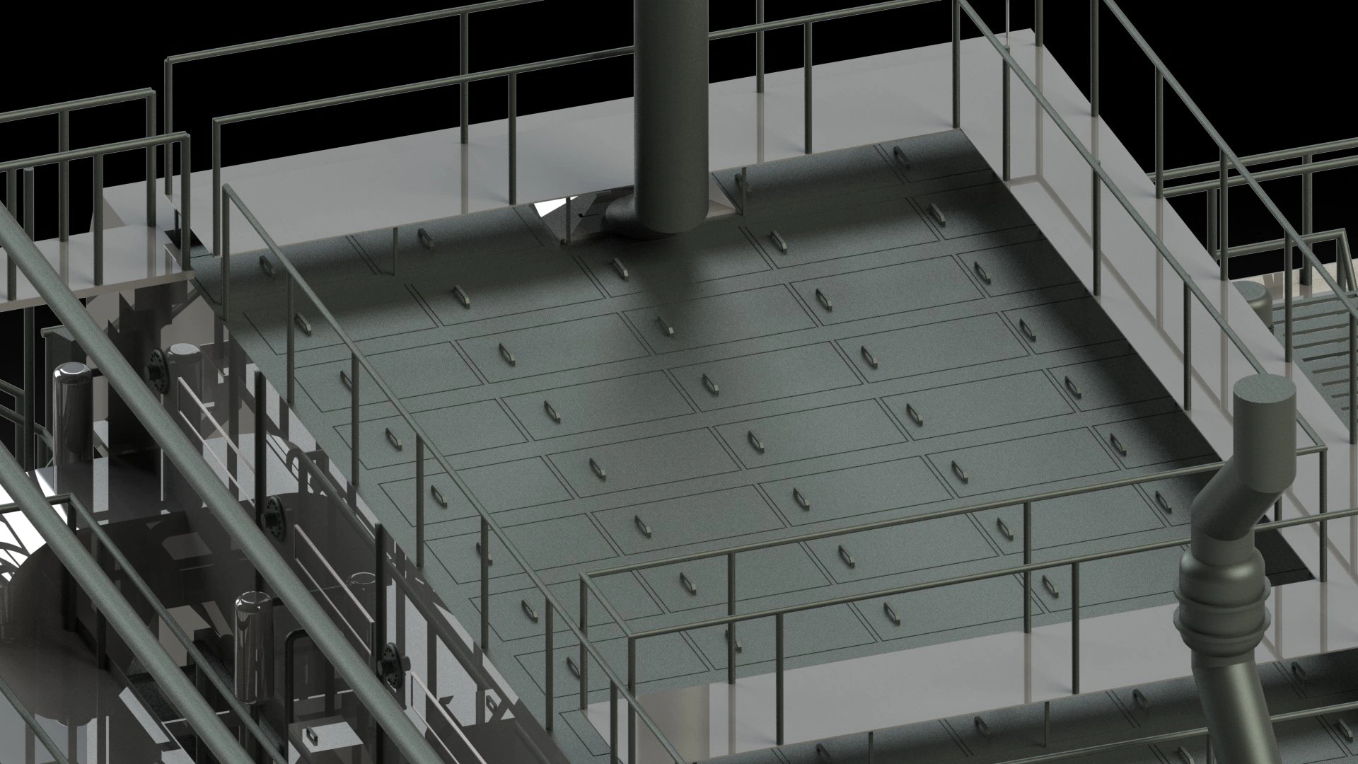 Bottle-washer roof before insulation