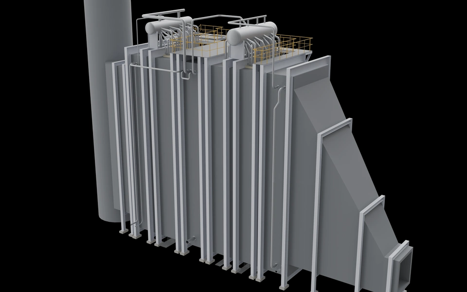 HRSG unit · isometric engineering view