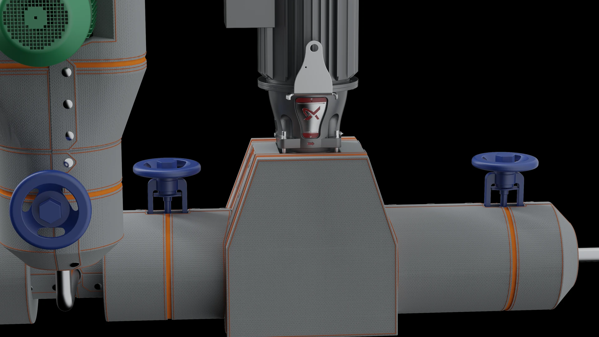Valves on the feed line, insulated by Inzonex