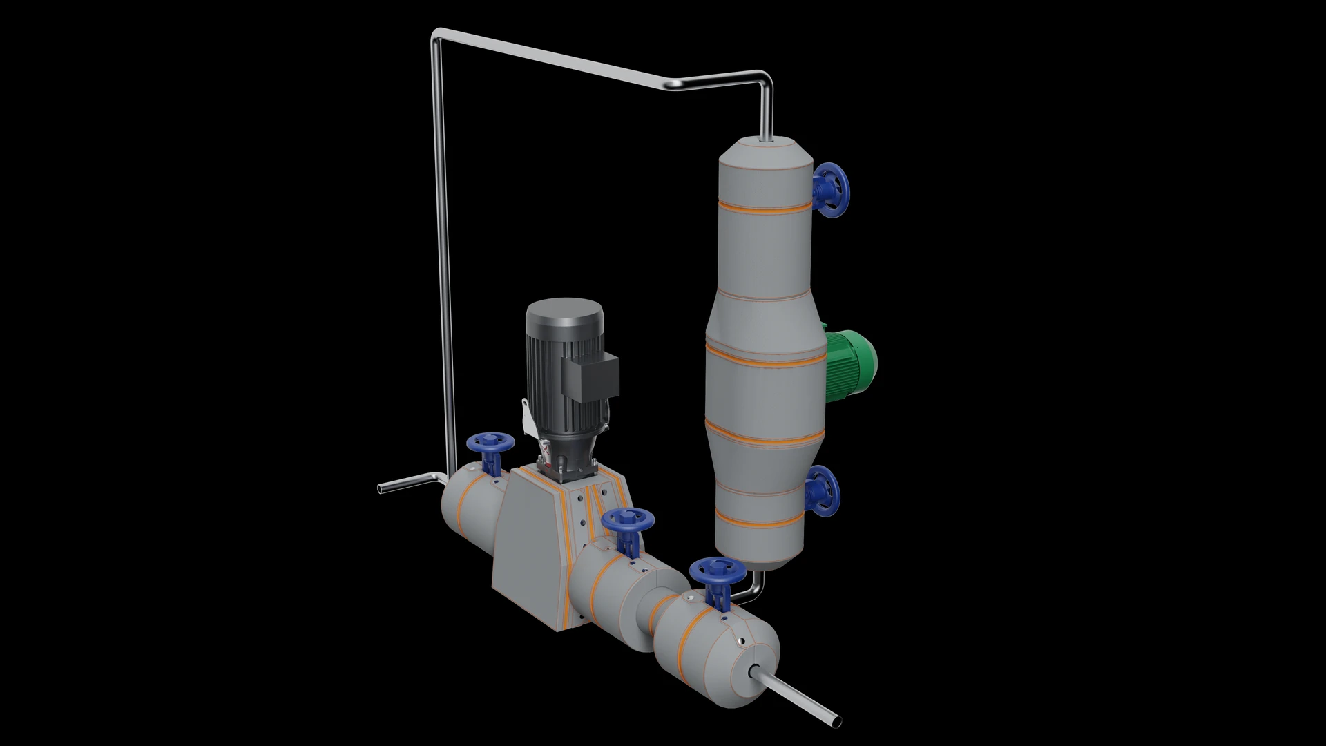 Feedwater runs to the boiler at 100 °C., insulated by Inzonex